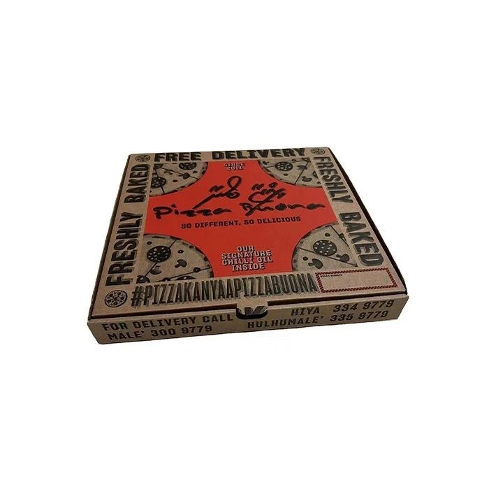 Blwch Pizza Cardbarod rhychiog