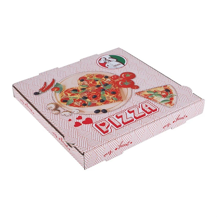Blwch Plygu Cardbord Blwch Pizza Rhychog wedi'i Addasu