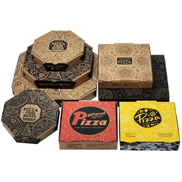 Blwch Pecynnu Pizza Siâp Octangle gyda Logo Cwsmer