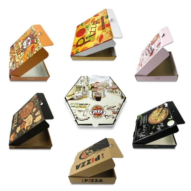 Blwch Pizza Lliwgar Cardbord Ailgylchadwy